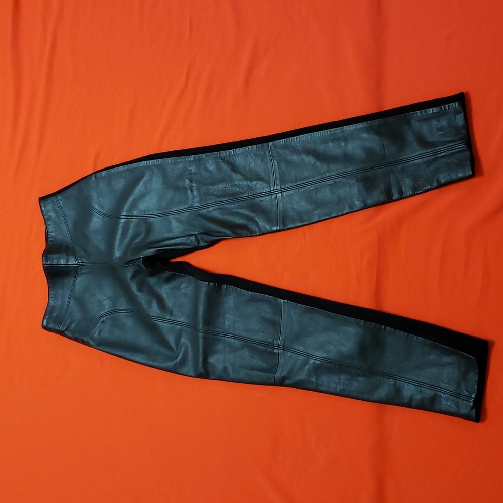Arlen Ness women's sz M/6 Blk leather motorcycle pants